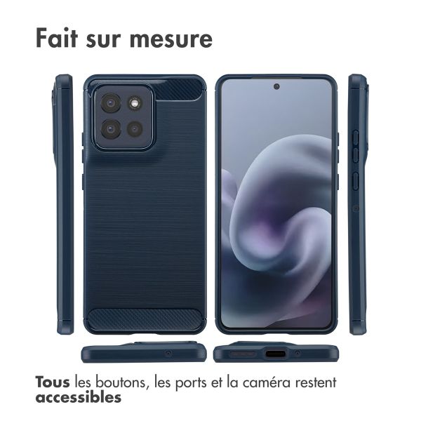 imoshion Coque Brushed Motorola Moto G86 - Bleu foncé