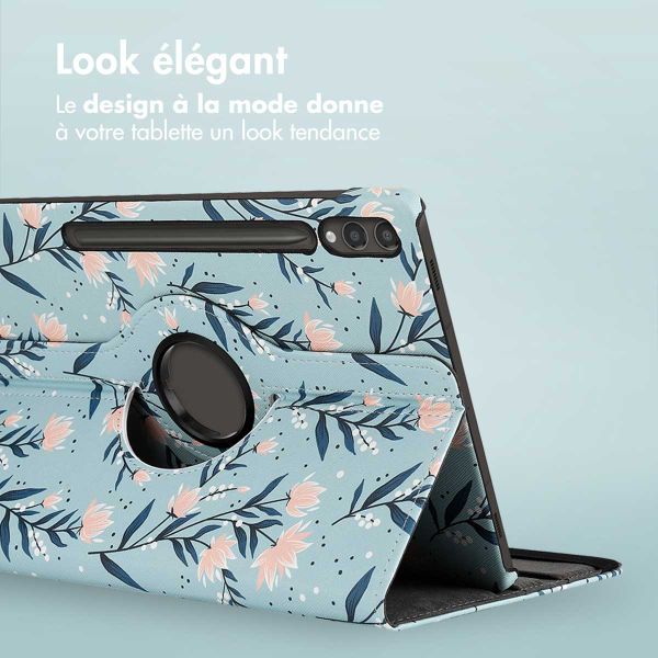 imoshion Coque tablette Design rotatif à 360° Samsung Galaxy Tab S10 Plus / Tab S9 FE Plus / Tab S9 Plus - Flowers