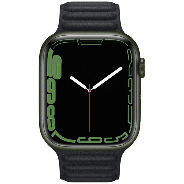 Apple Leather Link Apple Watch Series 1 á 10 / SE / Ultra (2) (44/45/46/49 mm) - Taille M/L - Midnight