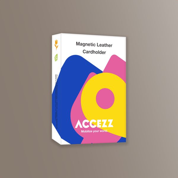 Accezz Portefeuille en cuir magnétique avec support - Compatible avec Apple Find My - Coffee Brown