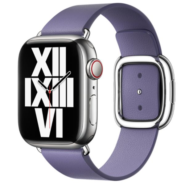 Apple Leather Band Modern Buckle Apple Watch Series 1-9 / SE - 38/40/41 mm / Series 10 - 42 mm - Taille M - Wisteria