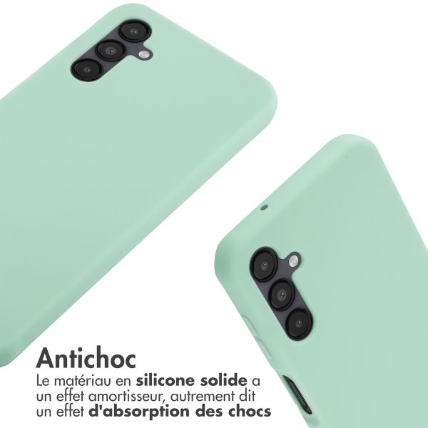 imoshion ﻿Coque en silicone avec cordon Samsung Galaxy A14 (5G/4G) - Menthe verte