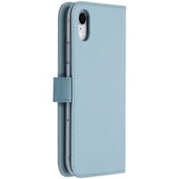 Selencia Étui de téléphone en cuir véritable Apple iPhone Xr - Bleu clair