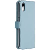 Selencia Étui de téléphone en cuir véritable iPhone Xr - Bleu clair