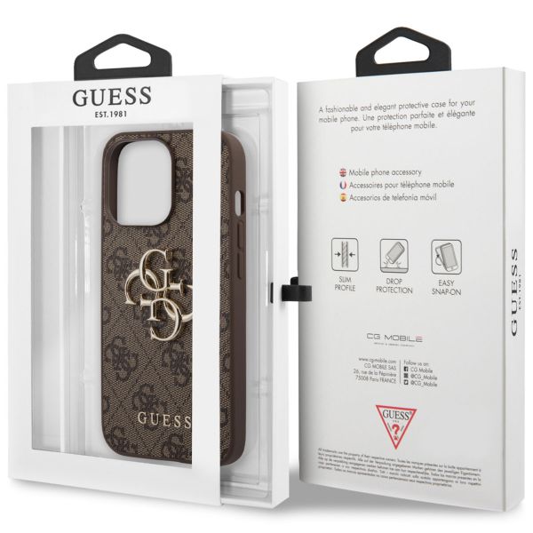 Guess Coque 4G Metal Logo Backcover iPhone 13 Pro - Brun