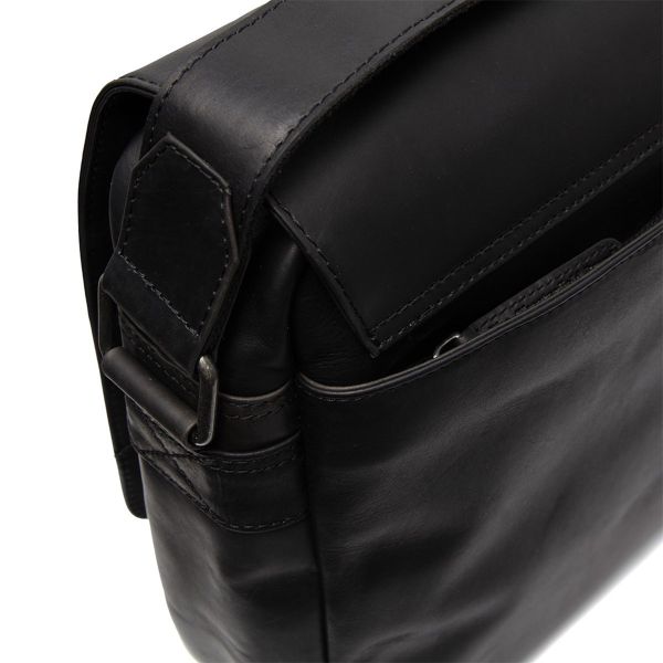 The Chesterfield Brand Sac ordinateur 15-15.6 pouces Richard - Sac à bandoulière - Cuir véritable - Noir