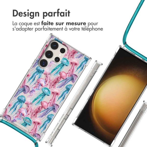 imoshion Coque Design avec cordon Samsung Galaxy S23 Ultra - Jellyfish Watercolor