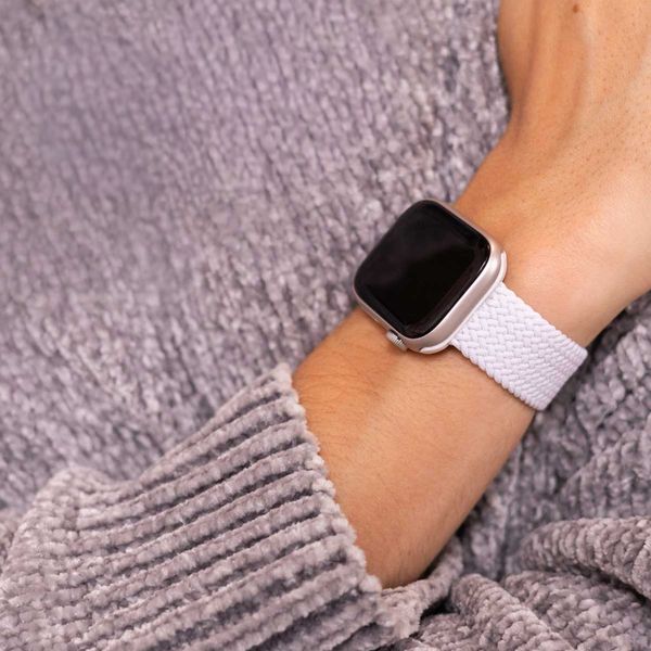 imoshion Bracelet tissé en nylon Apple Watch Series 1 á 11 / SE / Ultra (44/45/46/49 mm) - Blanc