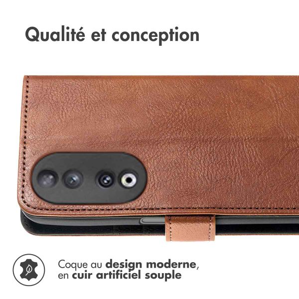 imoshion Étui de téléphone portefeuille Luxe Honor 90 - Brun