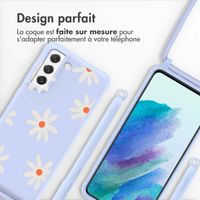 imoshion Coque design en silicone avec cordon Samsung Galaxy S21 FE - Lila Flower Distance