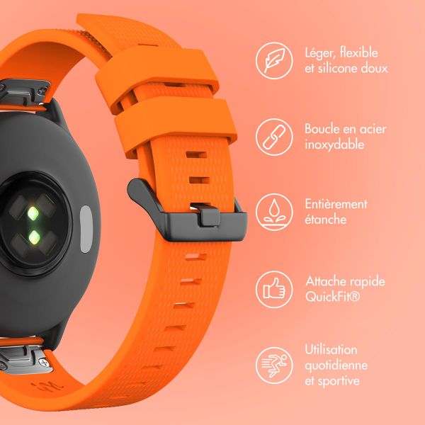 imoshion Bracelet QuickFit® en silicone  - Connexion Garmin 22 mm - Orange