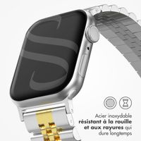 Selencia Bracelet Metallique Jubilee Apple Watch Series 1 t/m 11 / SE / Ultra (44/45/46/49 mm) - Argent et Or