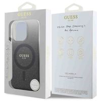 Guess Coque MagSafe IML Glitter Gradient Apple iPhone 16 Pro - Noir