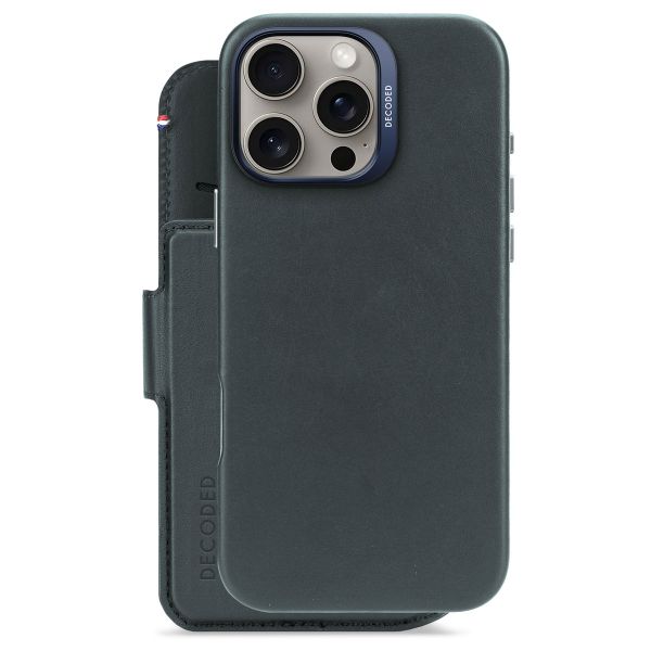Decoded Portefeuille détachable 2 en 1 en cuir MagSafe Apple iPhone 16 Pro Max - Navy