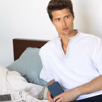 Selencia Étui portefeuille en cuir véritable Apple iPhone 11 - Bleu