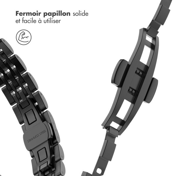 Selencia Bracelet en acier slim style Jubilee Apple Watch Series 1 à 9 / SE (38/40/41 mm) | Series 10 (42 mm) - Noir