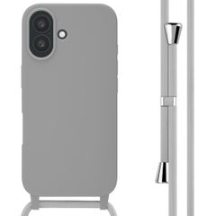 imoshion Coque en silicone avec cordon Apple iPhone 16 - Gris clair