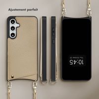 Selencia Coque de télephone Nova avec cordon et porte-cartes Samsung Galaxy S24 FE - Beige