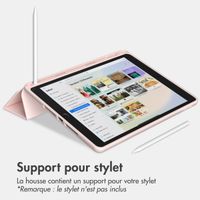 Accezz Coque tablette portefeuille Smart Silicone Apple iPad 9 (2021) 10.2 pouces / iPad 8 (2020) 10.2 pouces / iPad 7 (2019) 10.2 pouces - Rose