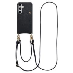 Selencia Coque de télephone Nova avec cordon et porte-cartes Samsung Galaxy S24 / S25 - Noir