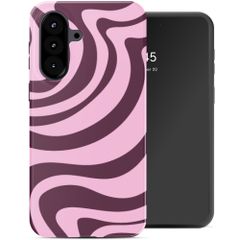Selencia Coque arrière Vivid Samsung Galaxy A57 (5G) - Wavy Swirl Pink Plum