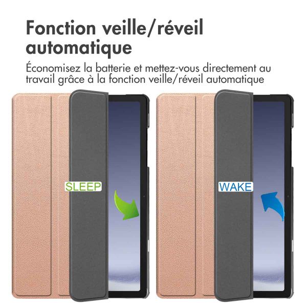 imoshion Coque tablette Trifold Samsung Galaxy Tab A9 Plus - Rose Doré
