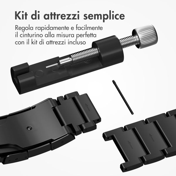 Accezz Bracelet en acier Titane mat Apple Watch | 38/40/41/42 mm - Noir
