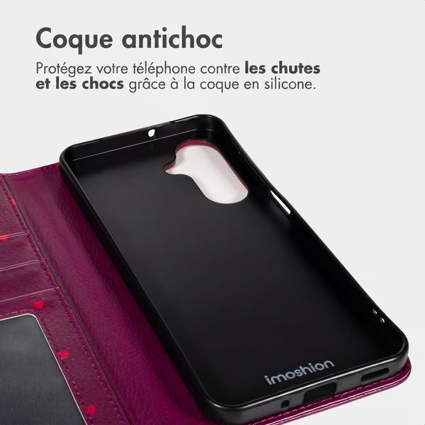 imoshion Étui de télephone portefeuille Design Samsung Galaxy A56 - Crush Check Coral Dust