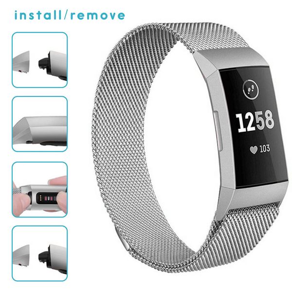 imoshion Milanais Watch bracelet Fitbit Charge 3 / 4 - Argent