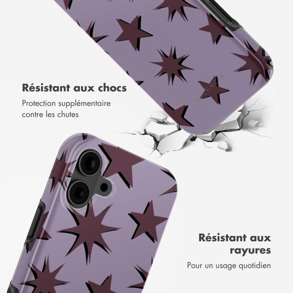 Selencia Coque arrière Vivid avec MagSafe Apple iPhone 16 - Stars Plum Lilac