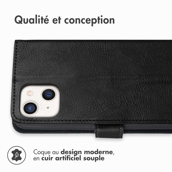 imoshion Étui de téléphone portefeuille Luxe iPhone 13 Mini - le noir