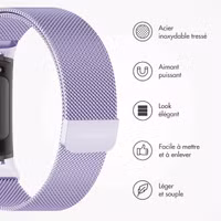 imoshion Bracelet magnétique milanais Fitbit Charge 5 - Taille M - Violet