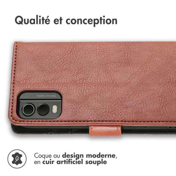 imoshion Étui de téléphone portefeuille Luxe Nokia C32 - Brun