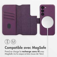 Accezz Étui de télephone portefeuille en cuir 2-en-1 avec MagSafe Samsung Galaxy S23 - Heath Purple