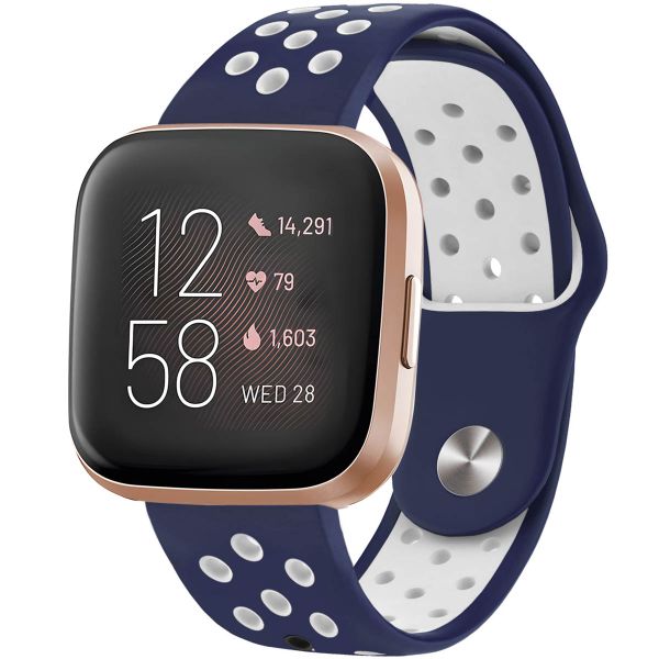 imoshion Bracelet sportif en silicone Fitbit Versa 2 / Versa Lite - Bleu / Blanc