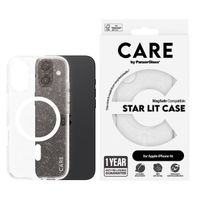 CARE by PanzerGlass Coque Star Lit avec MagSafe iPhone 16 - Blanc