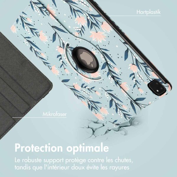 imoshion Coque Design rotatif à 360° Apple iPad Pro 12.9 (2018/2020/2021/2022) - Flowers