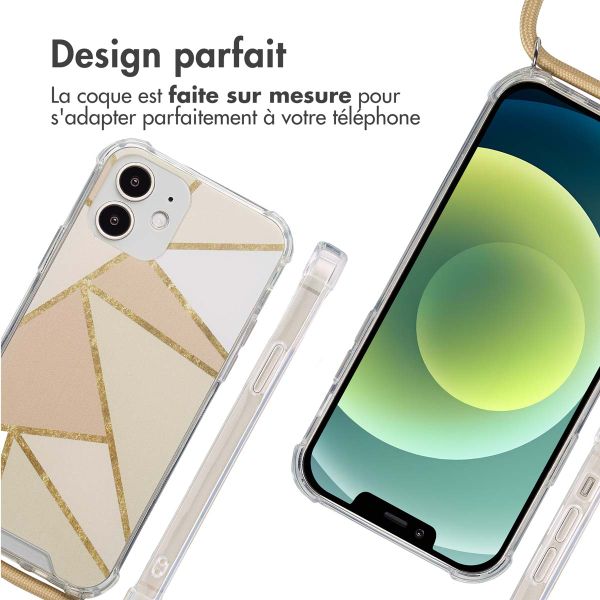 imoshion Coque Design avec cordon Apple iPhone 12 (Pro) - Beige Graphic