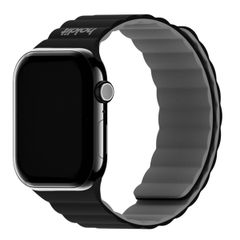 Holdit Bracelet en silicone magnétique Apple Watch Series 1 - 9 / SE (38/40/41 mm) | Series 10 / 11 (42 mm) - Black / Grey