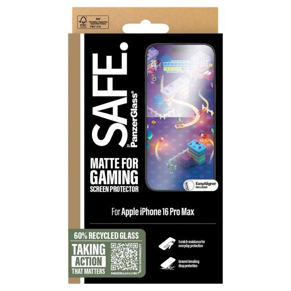 SAFE by PanzerGlass Protector d'écran Gaming Ultra Wide Fit avec applicateur iPhone 16 Pro Max