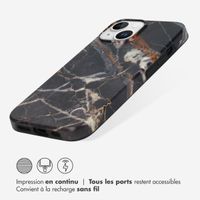 Selencia Aurora Coque Fashion iPhone 15 - Coque durable - 100% recyclée - Marbre Noir