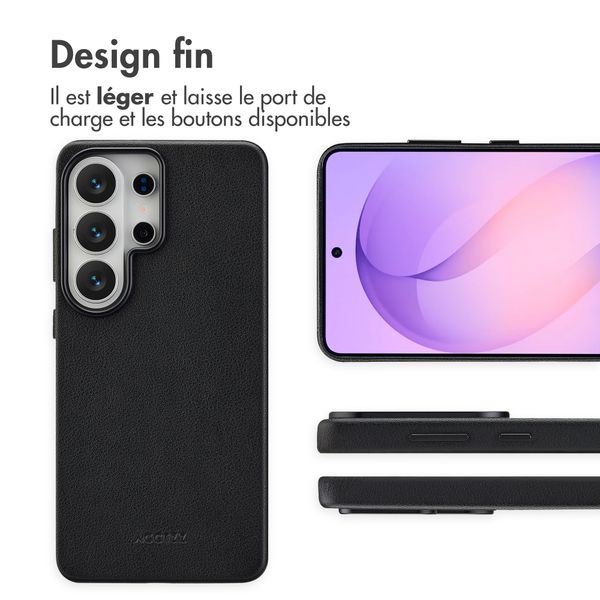 Accezz Coque arrière en cuir avec MagSafe Samsung Galaxy S26 Ultra - Onyx Black