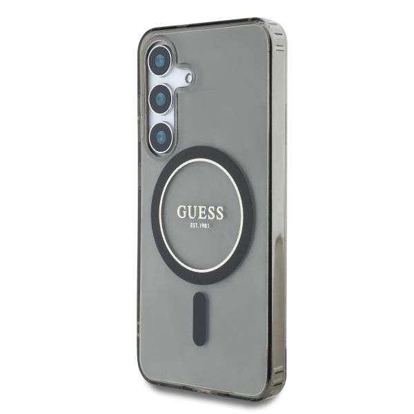 Guess Coque MagSafe IML Glitter Gradient Samsung Galaxy S25 - Noir