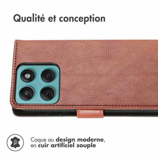 imoshion Étui de téléphone portefeuille Motorola Edge 60 Pro - Marron