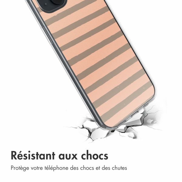 imoshion Coque Design iPhone 14 - Striped Peach Reverse