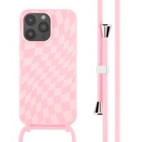 imoshion Coque design en silicone avec cordon Apple iPhone 14 Pro Max - Retro Pink