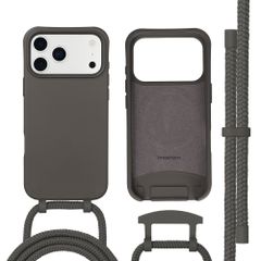 imoshion Coque arrière Color avec cordon amovible et MagSafe Apple iPhone 17 Pro - Black Coffee