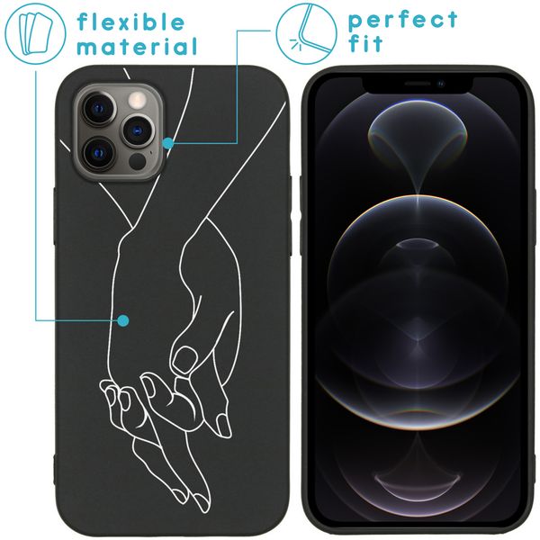 imoshion Coque Design iPhone 12 (Pro) - Holding Hands Black