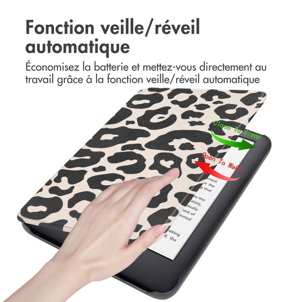 imoshion Design Slim Hard Case Sleepcover Amazon Kindle (2024) / Amazon Kindle (2022) 11th gen - Leopard