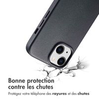 Accezz Coque arrière en cuir avec MagSafe iPhone 15 - Onyx Black